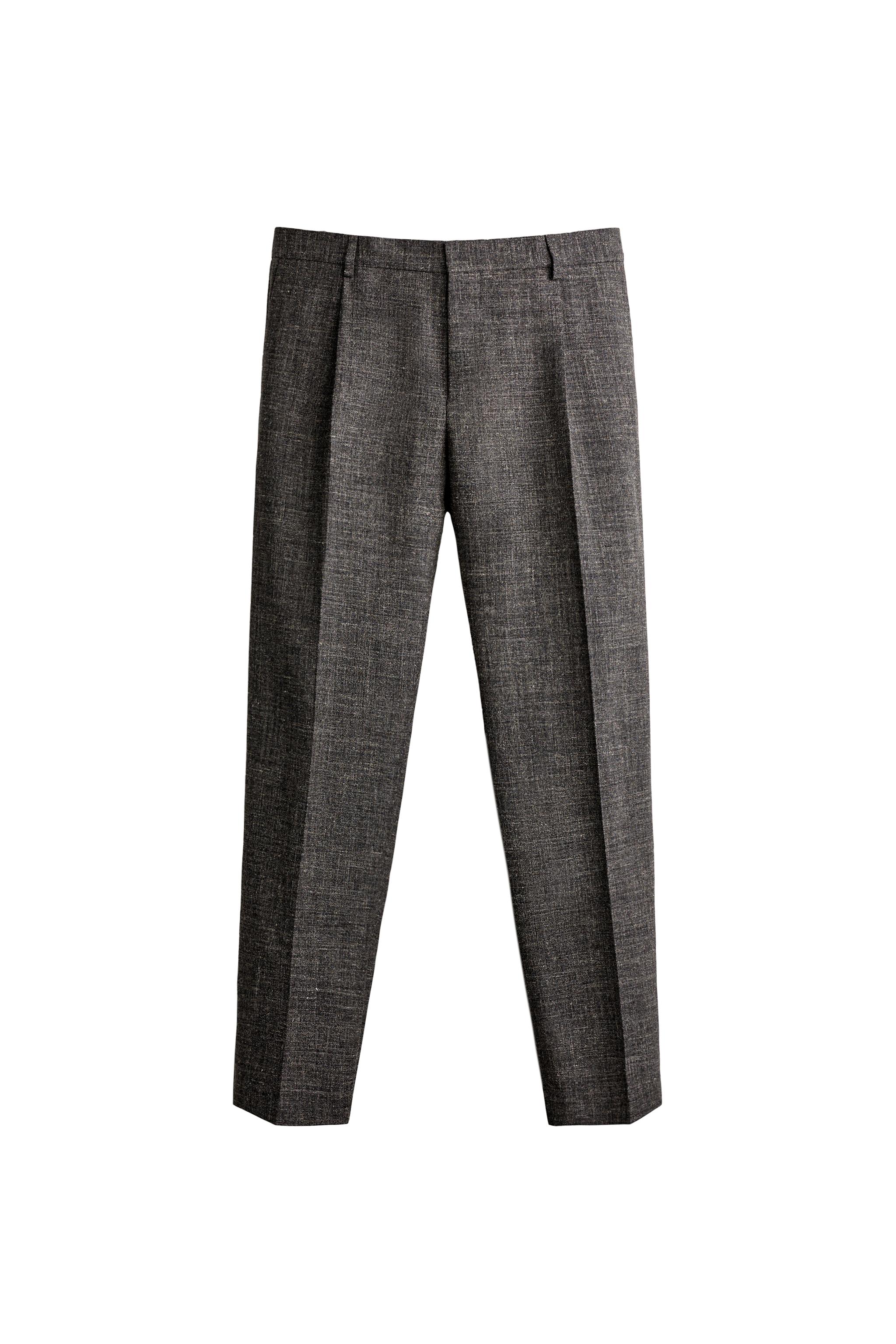 AARON LEVINE X ZARA WOOL-LINEN SUIT TROUSERS